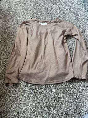 abercrombie kids long sleeve tee in light brown